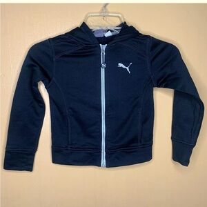 Puma Boy's Size 4T Sweatershirt Black Hoodie Zip Up Long Sleeve